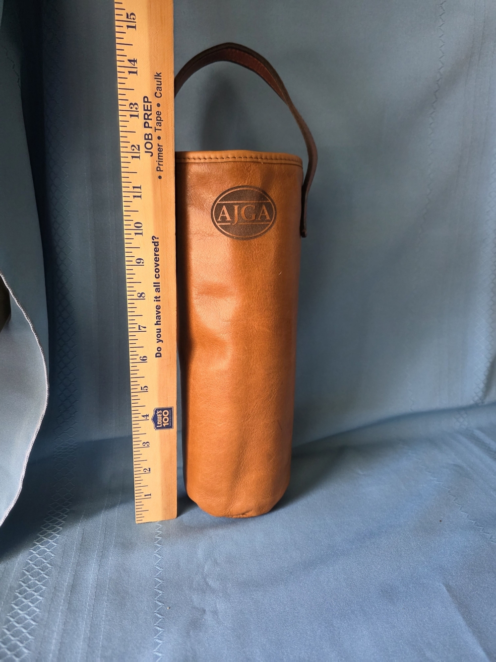 William & James Leather Co Tan Leather Wine Bottle Carrier - Picture 6 of 10